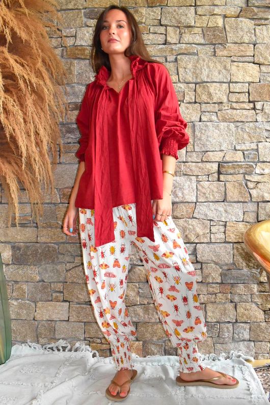 Larc Poet Blouse Sangria